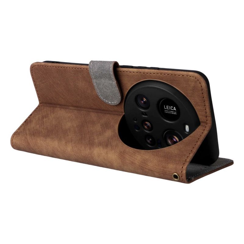 Kožený Kryt Xiaomi 15 Ultra Semišový Efekt Rfid Blokování