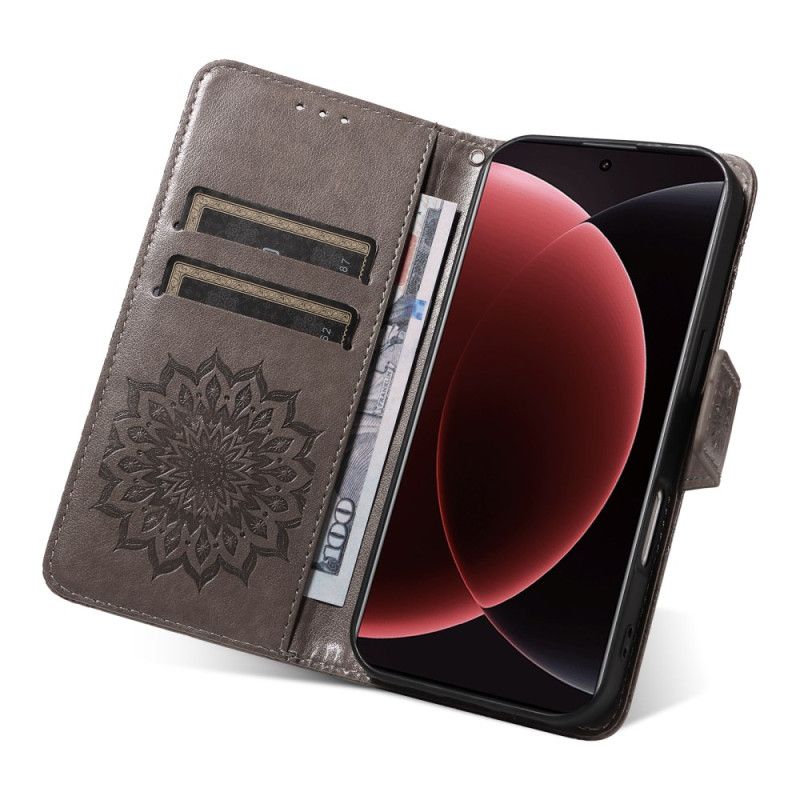 Kožený Kryt Xiaomi 15 Ultra Slunečnicový Vzor