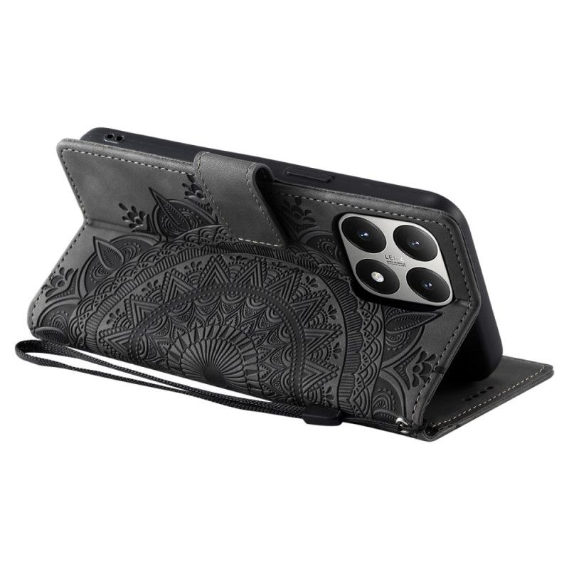 Kožený Kryt Xiaomi 15t Efekt Mandaly A Semiše