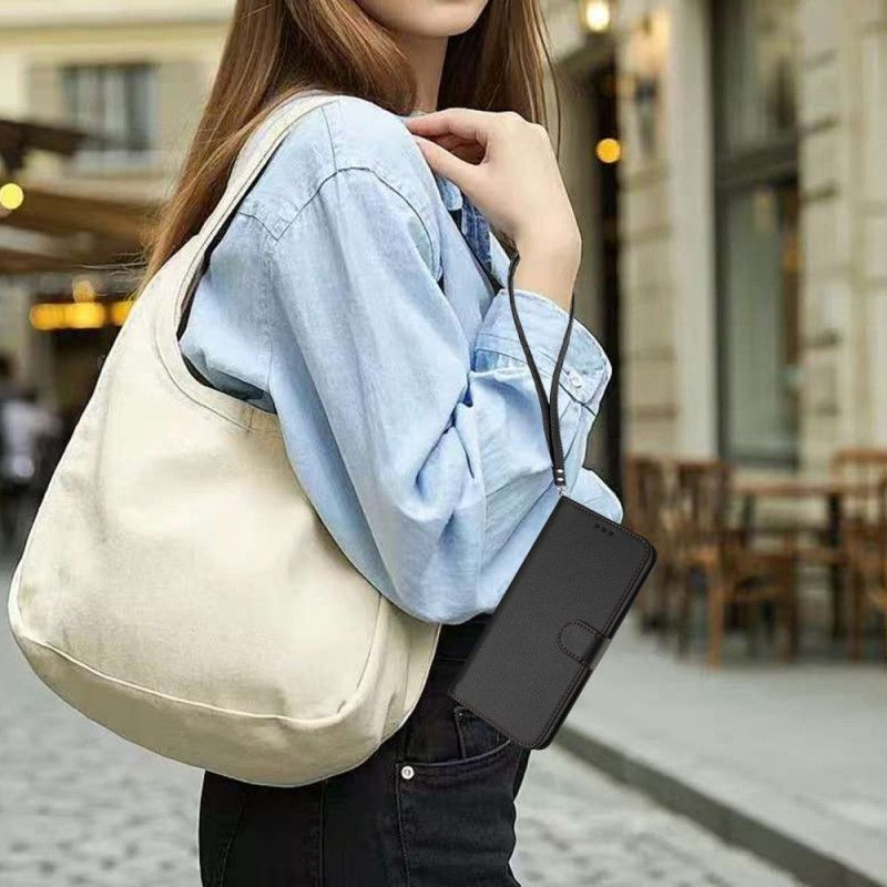 Kožený Kryt Xiaomi 15t Jednobarevné S Popruhem