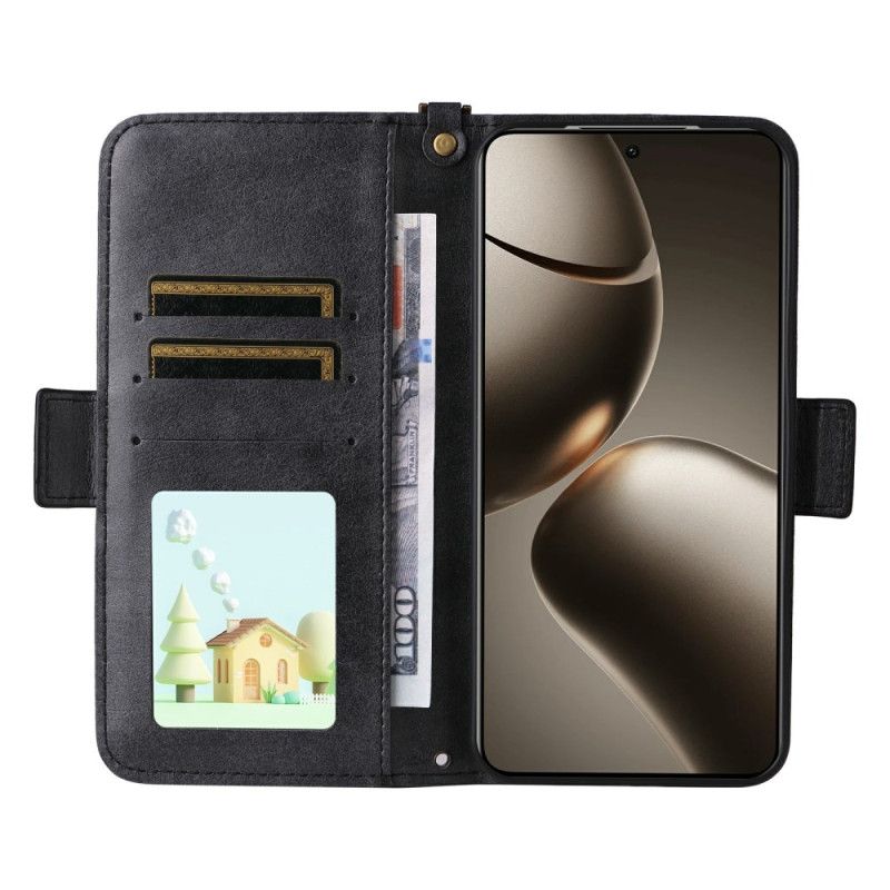 Kožený Kryt Xiaomi 15t Pro Peněženka S Ramenním Popruhem