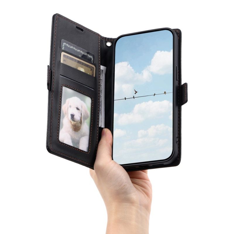 Kožený Kryt Xiaomi 15t Pro Prošívané S Popruhem