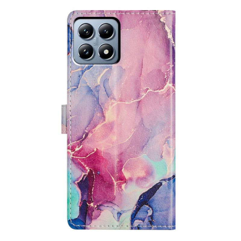 Kožený Kryt Xiaomi 15t Pro Růžovo-zelený Mramor