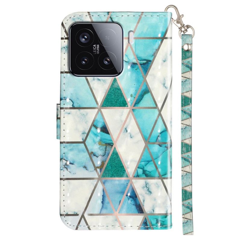 Kožený Kryt Xiaomi 15t Pro Zelený Mramor S Páskem