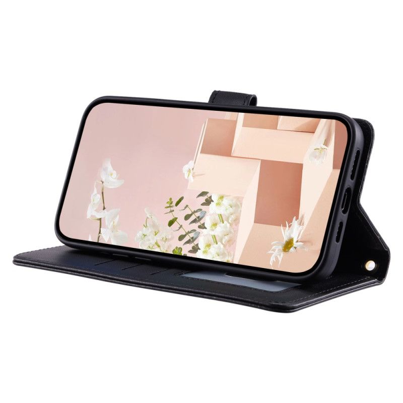 Kožený Kryt Xiaomi 15t Prošívaná S Popruhy