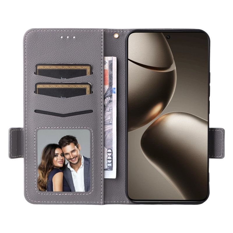 Kožený Kryt Xiaomi 15t Umělá Kůže S Popruhem