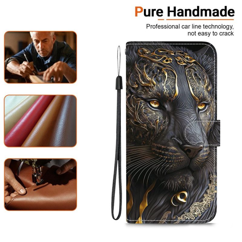 Kožený Kryt Xiaomi 15t Zlatý Lev