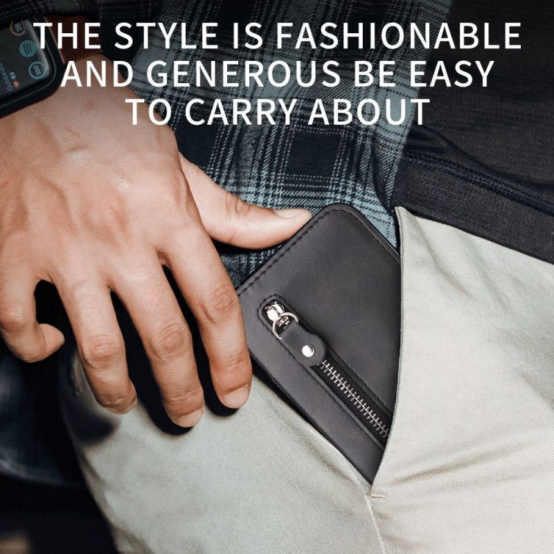 Kožený Kryt Xiaomi 17 Kapsa Na Zip