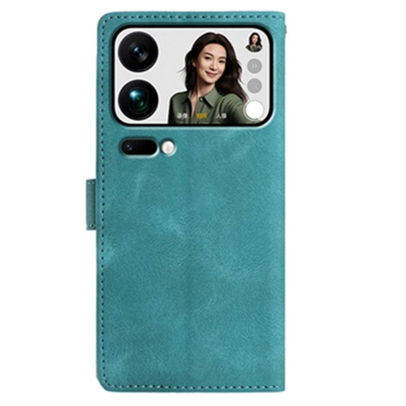 Kožený Kryt Xiaomi 17 Pro Max Motýli S Semišovým Efektem