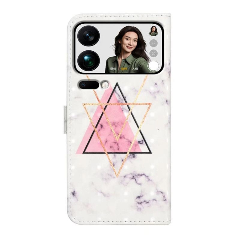 Kožený Kryt Xiaomi 17 Pro Max Trojúhelníkový Mramor