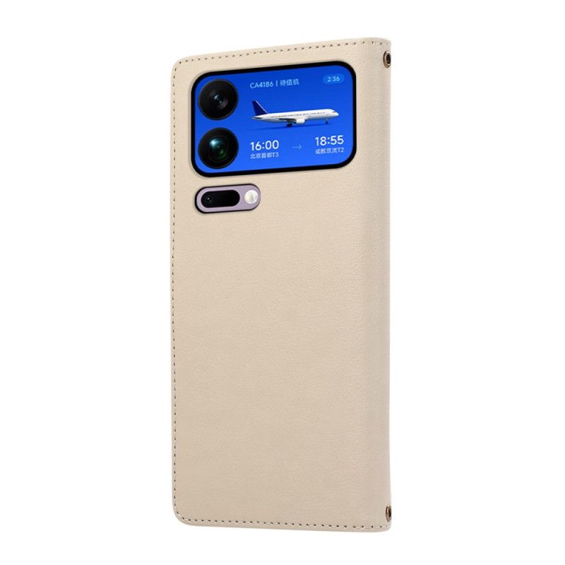 Kožený Kryt Xiaomi 17 Pro Max Více Slotů Na Karty A Popruh Na Zápěstí