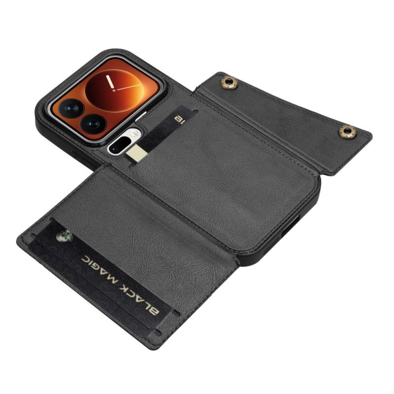 Kožený Kryt Xiaomi 17 Pro Pouzdro Na Karty A Stojánek