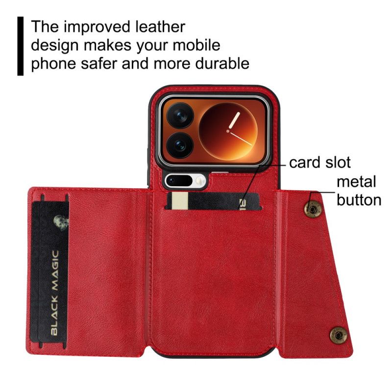 Kožený Kryt Xiaomi 17 Pro Pouzdro Na Karty A Stojánek