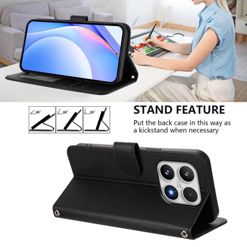 Kožený Kryt Xiaomi 17 Rfid Ochrana Kožený Efekt