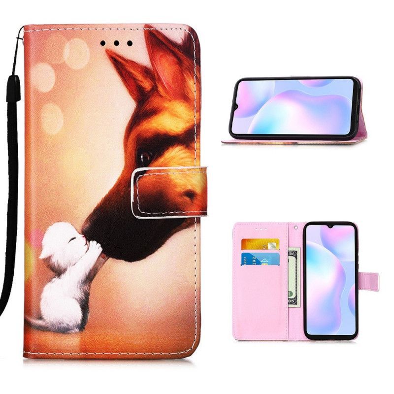 Kožený Kryt Xiaomi Redmi 9a Přítel Kocourka Ernesta