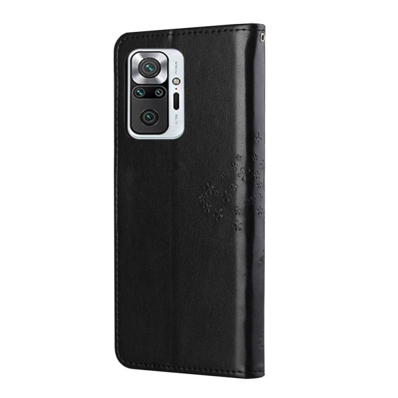 Kožený Kryt Xiaomi Redmi Note 10 Pro Strom A Řemenové Sovy