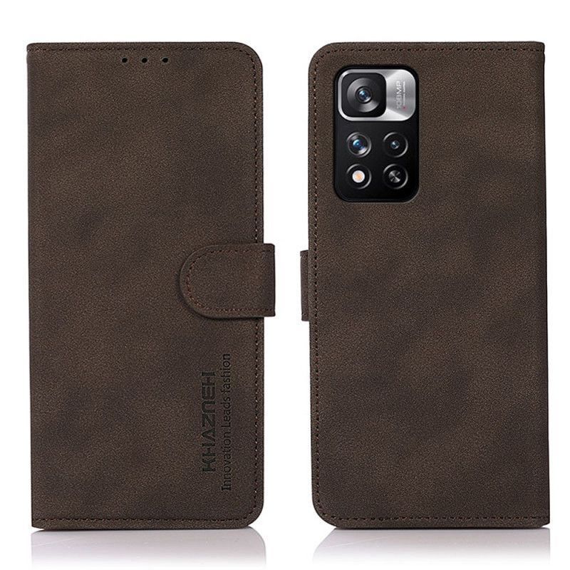 Kožený Kryt Xiaomi Redmi Note 11 Pro / Note 11 Pro Plus Khazneh Módní Kožený Efekt