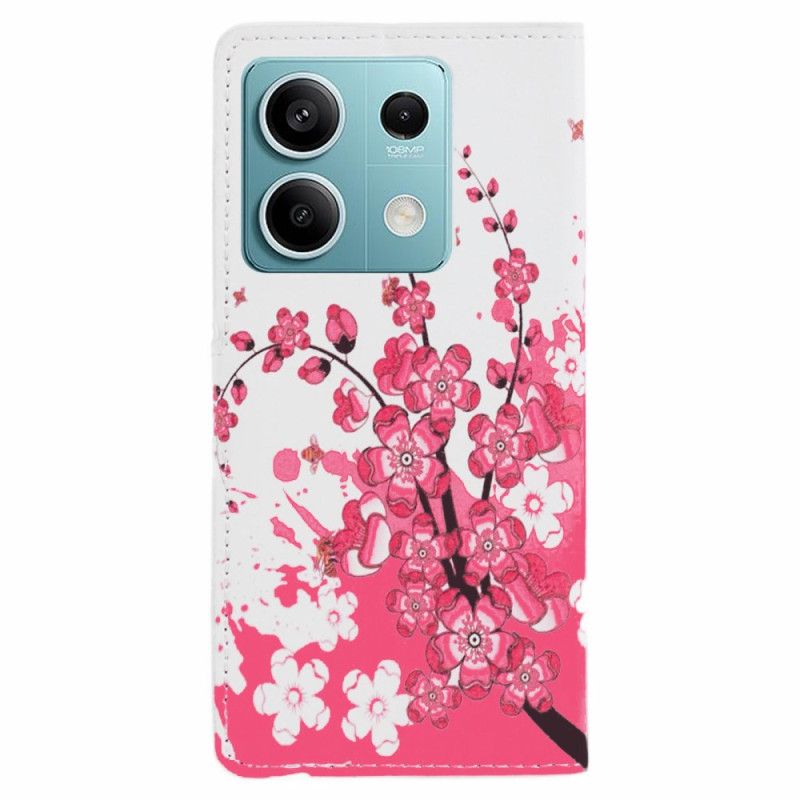 Kožený Kryt Xiaomi Redmi Note 13 5g Švestkové Květy