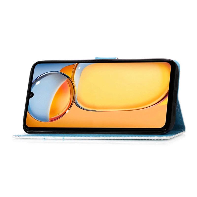 Kožený Kryt Xiaomi Redmi Note 13 Pro 4g Motýli A Srdce S Popruhem