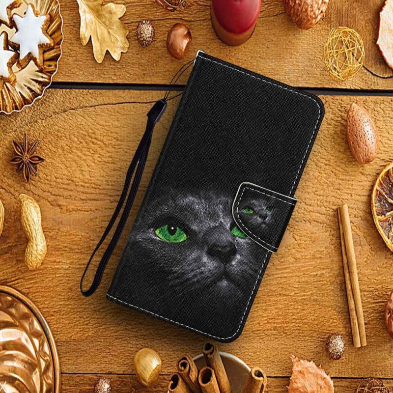 Kožený Kryt Xiaomi Redmi Note 13 Pro 4g Zelenooká Kočka S Popruhem