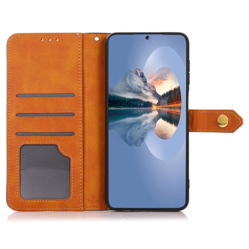Kožený Kryt Xiaomi Redmi Note 13 Pro 4g Zlatá Spona Khazneh