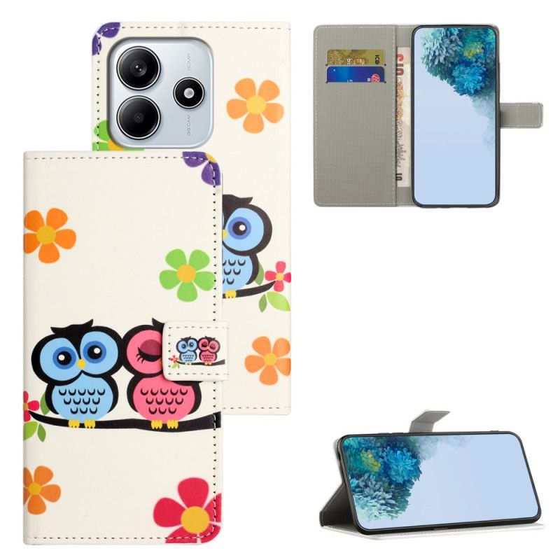 Kožený Kryt Xiaomi Redmi Note 14 4g Dvojice Sov