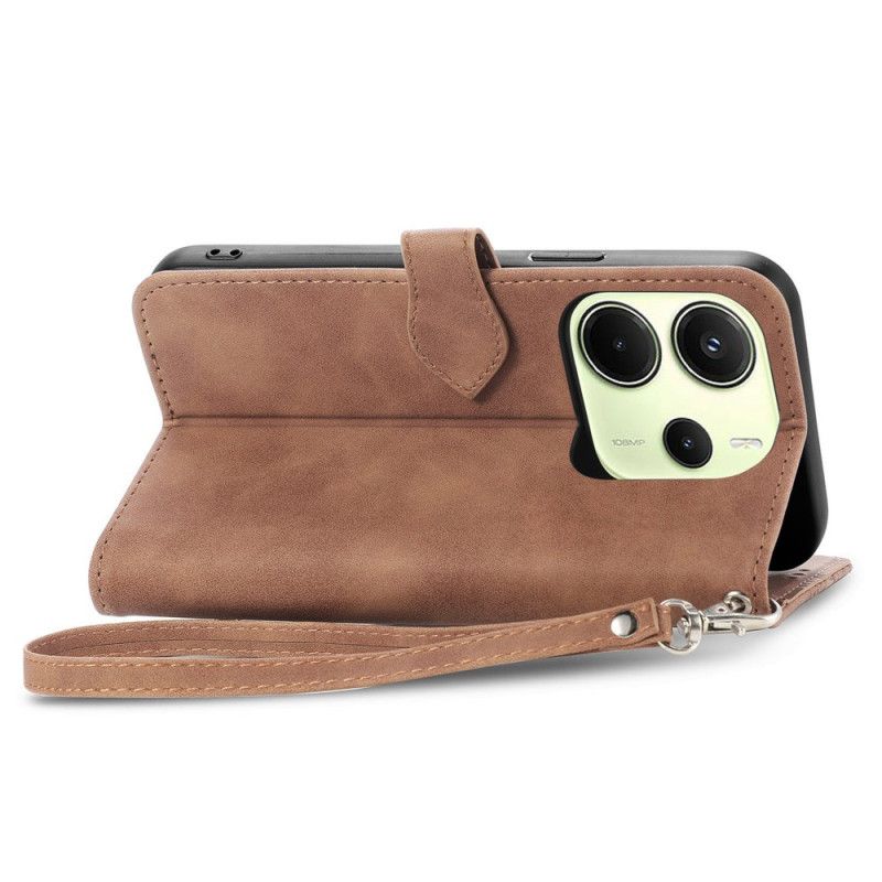 Kožený Kryt Xiaomi Redmi Note 14 4g Krajková Peněženka Se Zipem