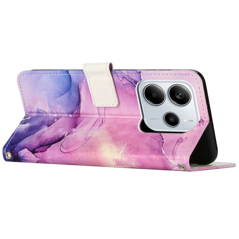 Kožený Kryt Xiaomi Redmi Note 14 4g Mramorový Efekt