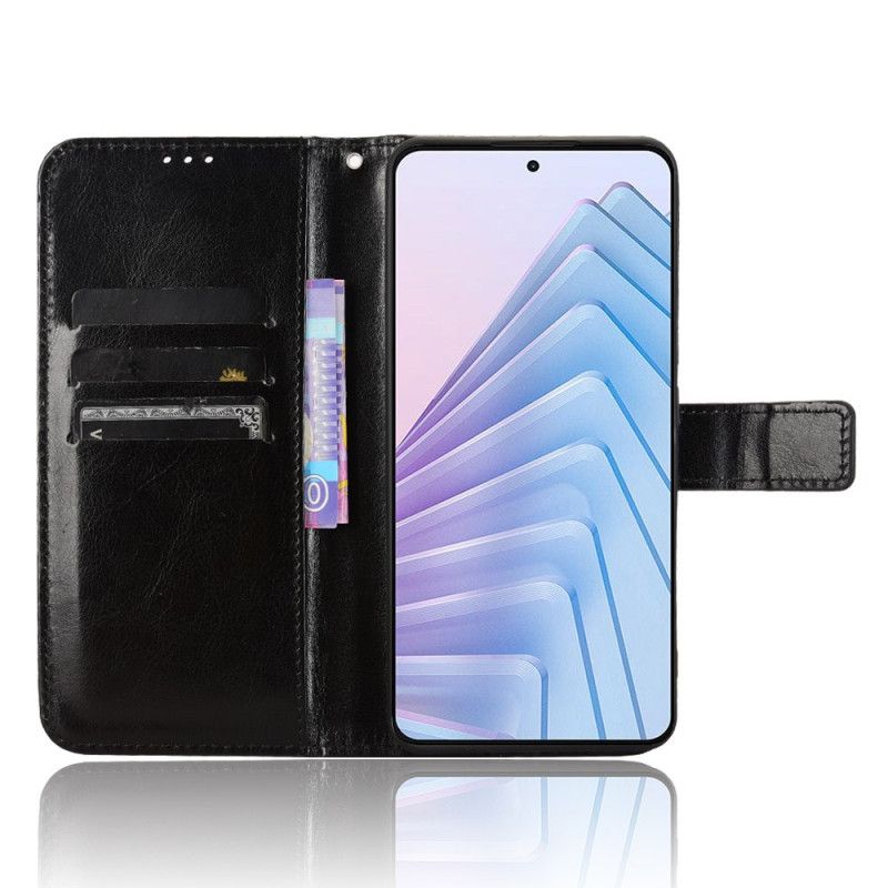 Kožený Kryt Xiaomi Redmi Note 14 4g Okázalá Umělá Kůže