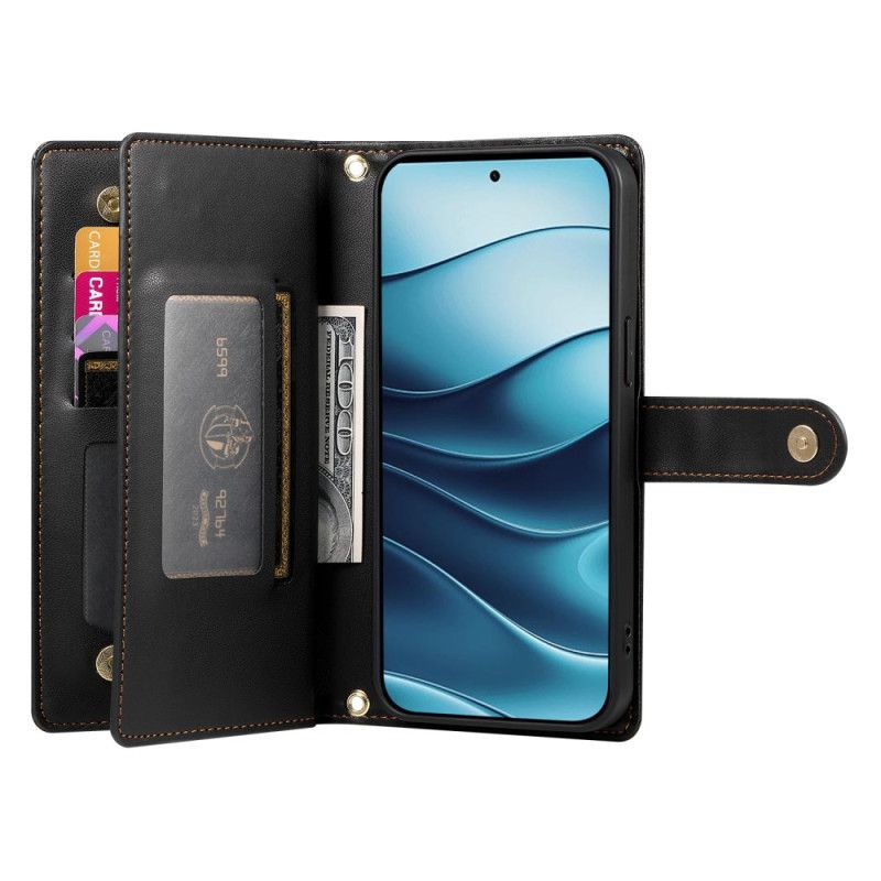 Kožený Kryt Xiaomi Redmi Note 14 4g Peněženka A Popruhy