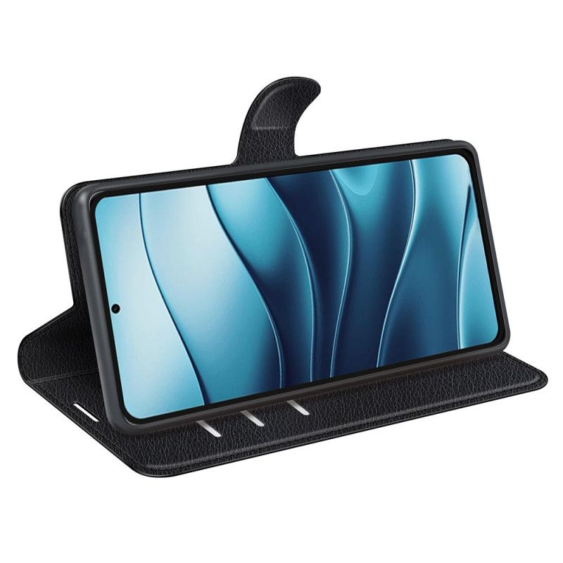 Kožený Kryt Xiaomi Redmi Note 14 5g Klasická Umělá Kůže Liči