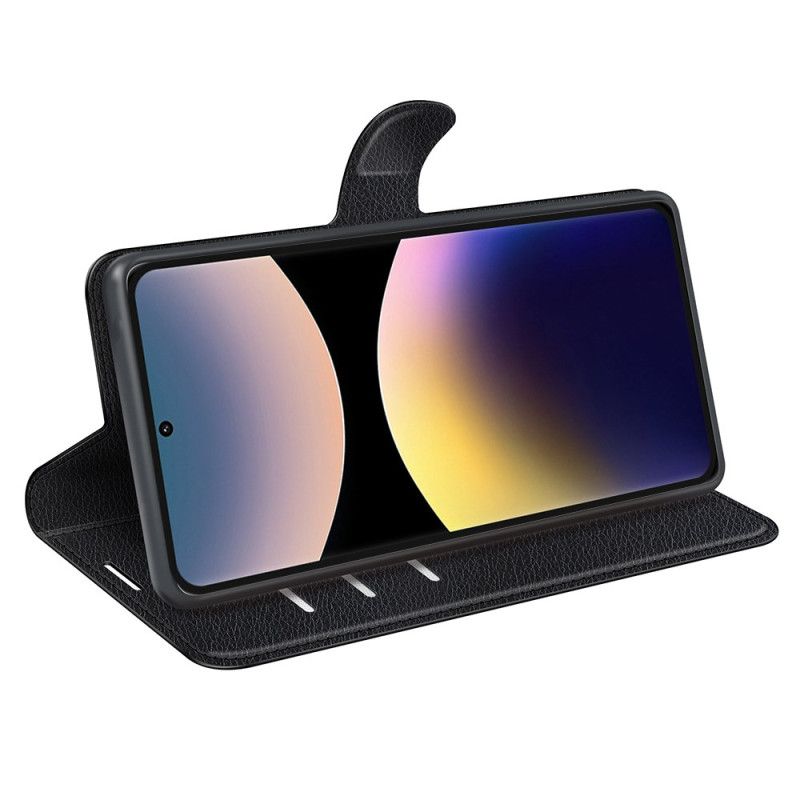 Kožený Kryt Xiaomi Redmi Note 14 Pro 4g Klasická Umělá Kůže Liči