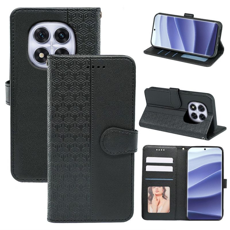 Kožený Kryt Xiaomi Redmi Note 14 Pro 4g Kostky Na Okraji A Pásku