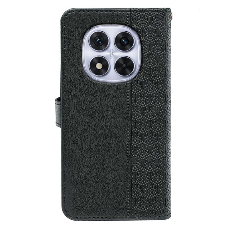 Kožený Kryt Xiaomi Redmi Note 14 Pro 4g Kostky Na Okraji A Pásku