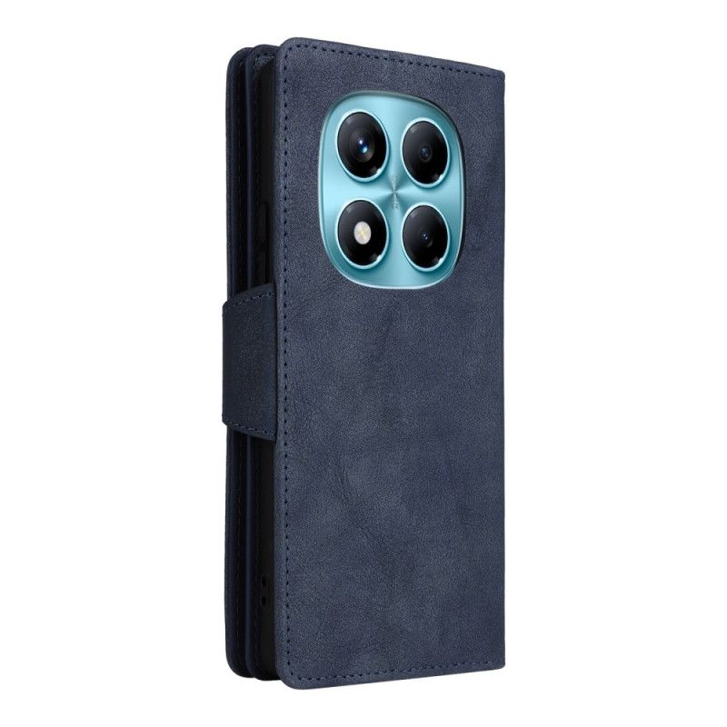 Kožený Kryt Xiaomi Redmi Note 14 Pro 4g Peněženka Na Zip S Popruhem