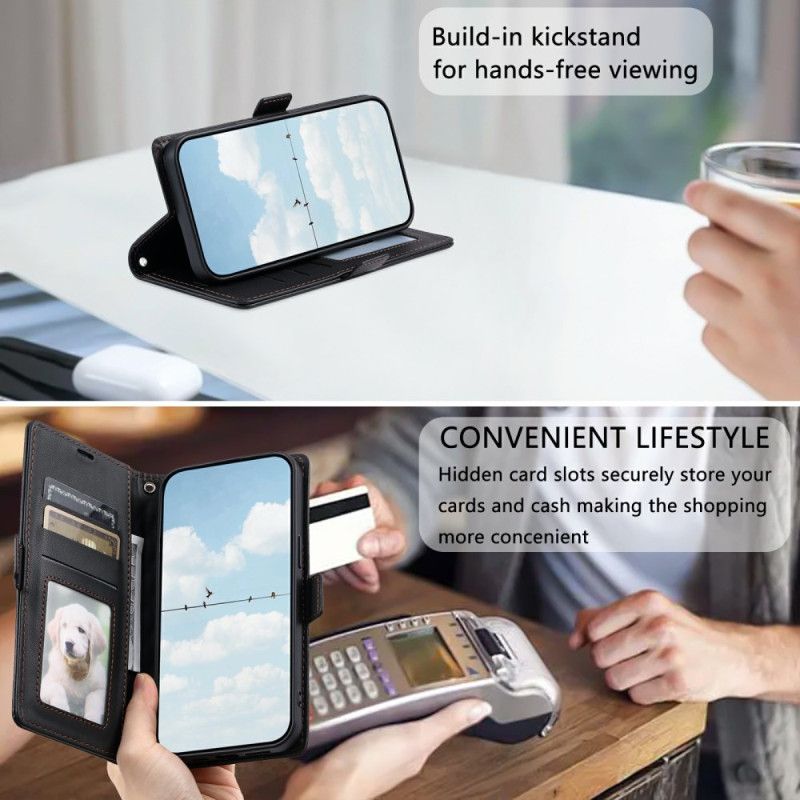 Kožený Kryt Xiaomi Redmi Note 14 Pro 4g Prošívané S Popruhem