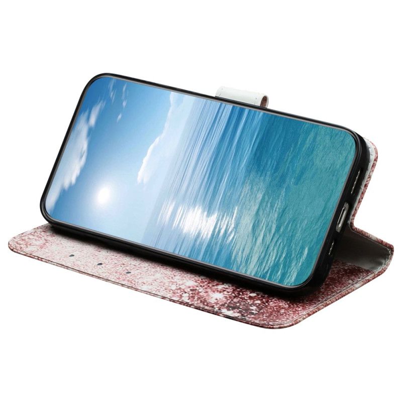 Kožený Kryt Xiaomi Redmi Note 14 Pro 4g Růžovo-zlatý Mramor