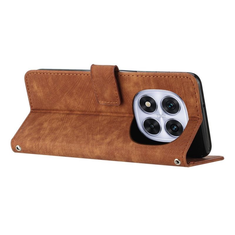 Kožený Kryt Xiaomi Redmi Note 14 Pro 5g Liniový Design