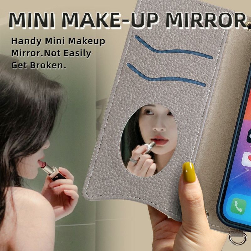 Kožený Kryt Xiaomi Redmi Note 14 Pro 5g Peněženka S Řetízkem