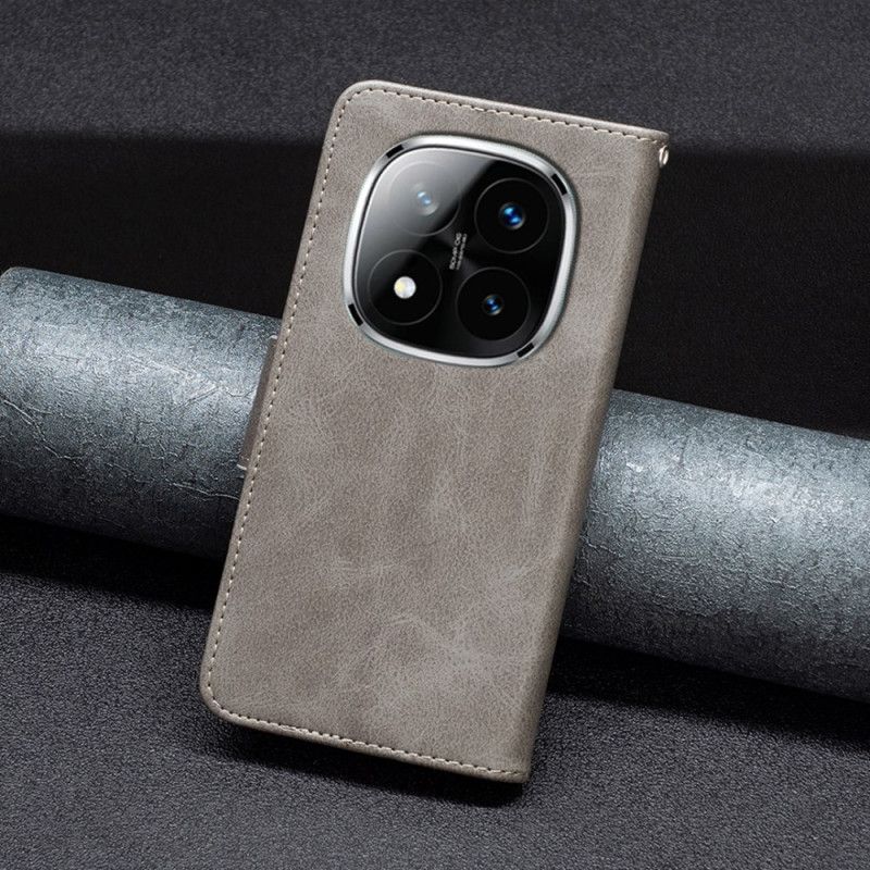 Kožený Kryt Xiaomi Redmi Note 14 Pro 5g Šikmé Zapínání Řemínku