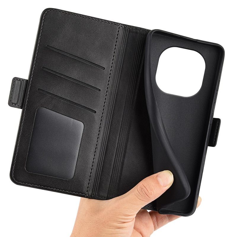 Kožený Kryt Xiaomi Redmi Note 14 Pro Plus 5g Dvojitá Spona