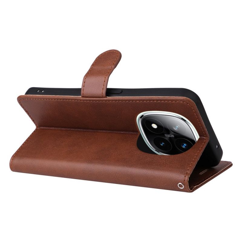 Kožený Kryt Xiaomi Redmi Note 14 Pro Plus 5g Jednobarevná Umělá Kůže