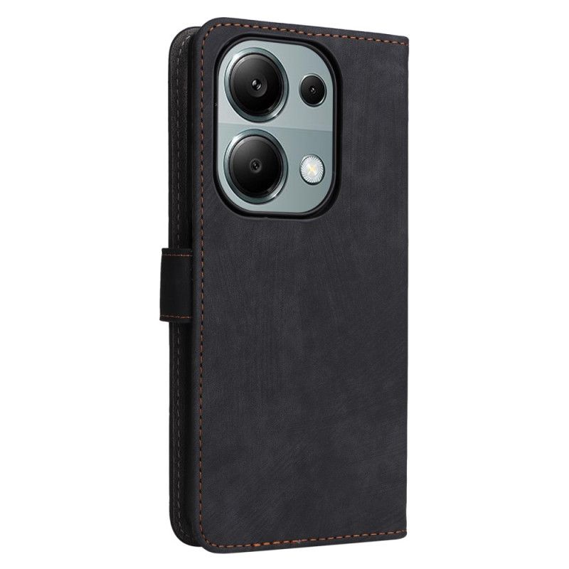 Kožený Kryt Xiaomi Redmi Note 14s S Poutkem Na Zápěstí A Rfid Ochranou