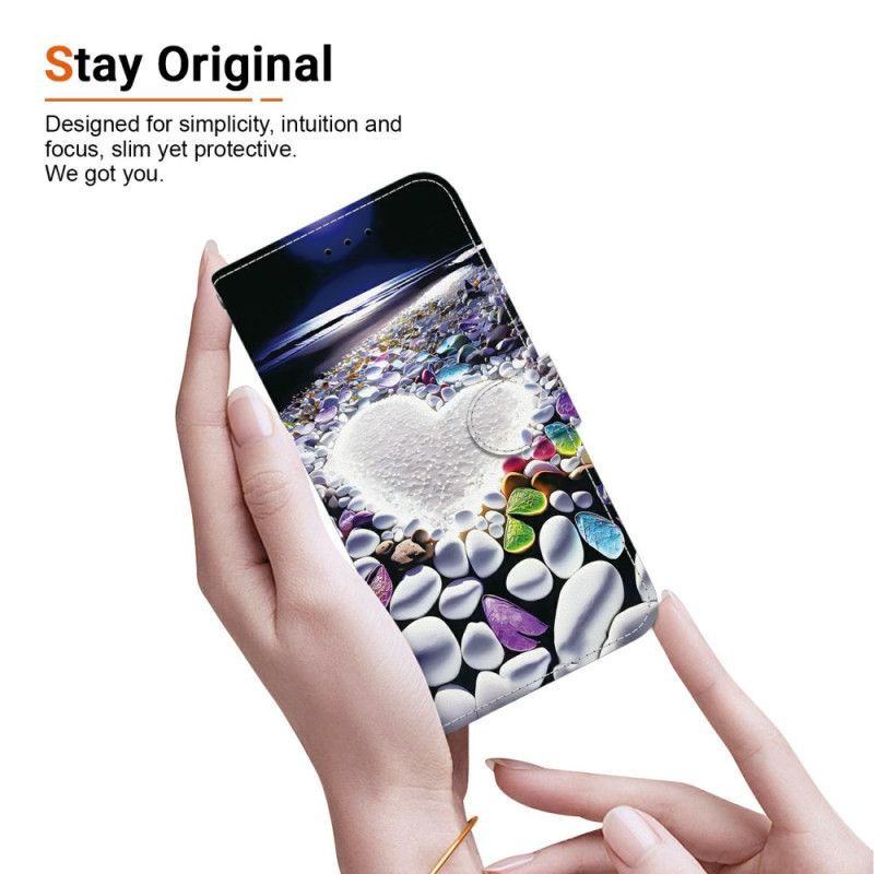 Kožený Kryt Xiaomi Redmi Note 15 5g Bílé Srdce