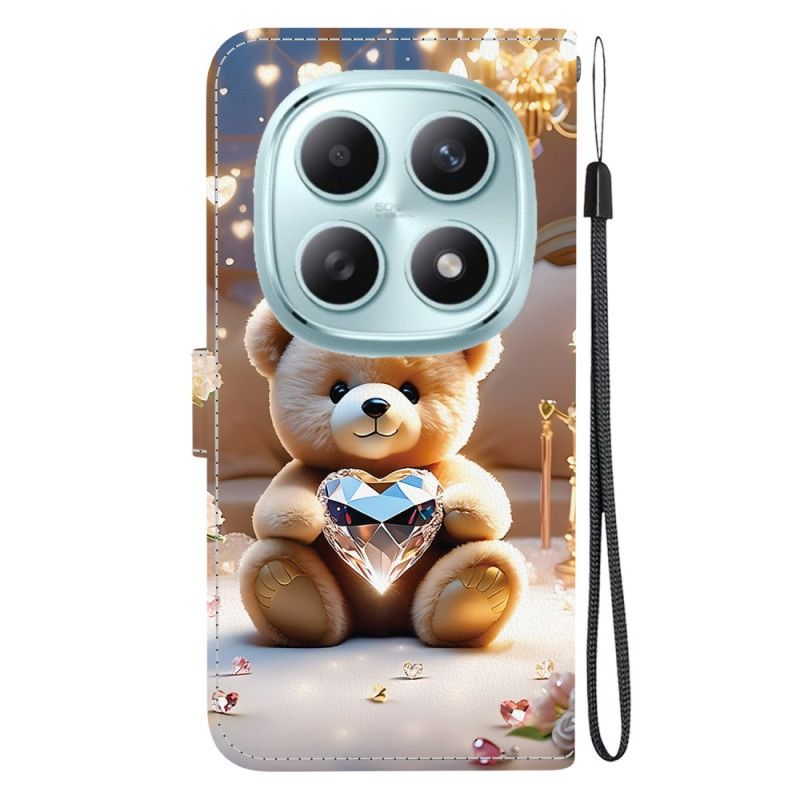 Kožený Kryt Xiaomi Redmi Note 15 5g Diamantový Medvěd