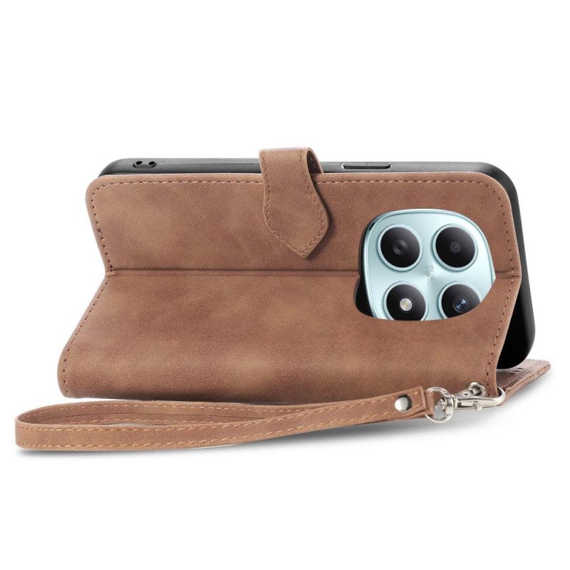 Kožený Kryt Xiaomi Redmi Note 15 5g Květinový Krajkový Řemínek