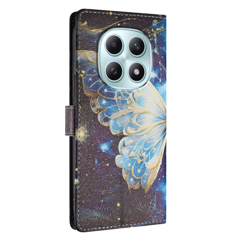 Kožený Kryt Xiaomi Redmi Note 15 5g Motýl S Hvězdami