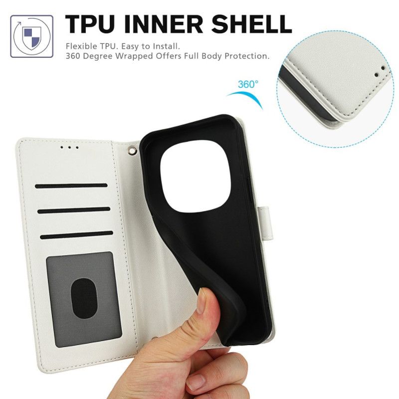 Kožený Kryt Xiaomi Redmi Note 15 5g Stojan A Řemínek Na Zápěstí