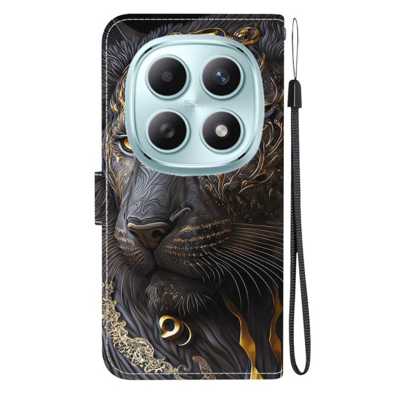 Kožený Kryt Xiaomi Redmi Note 15 5g Zlatý Lev