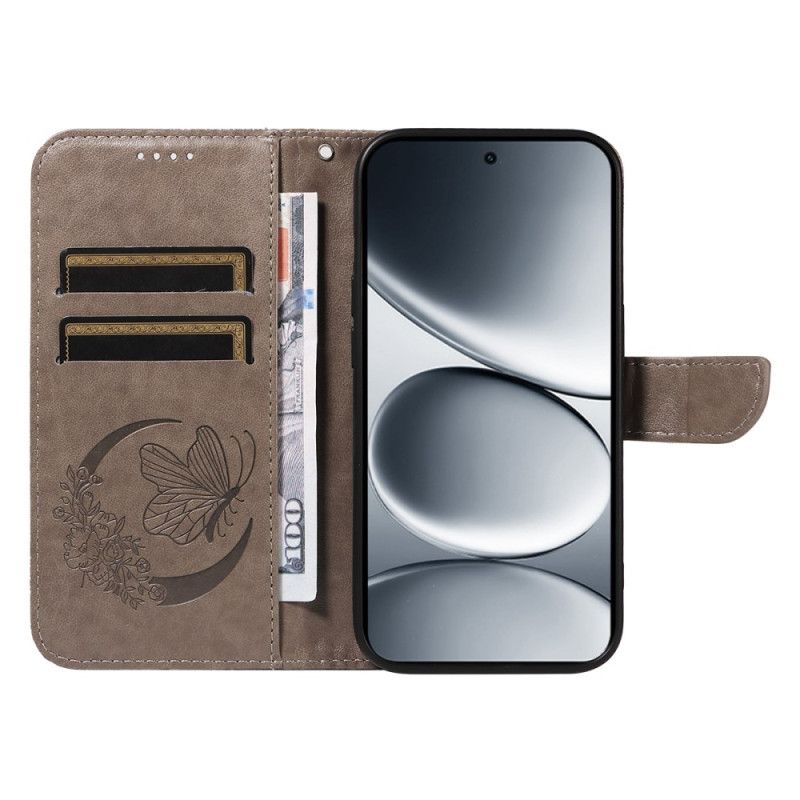 Kožený Kryt Xiaomi Redmi Note 15 Pro 5g Grafika Motýla